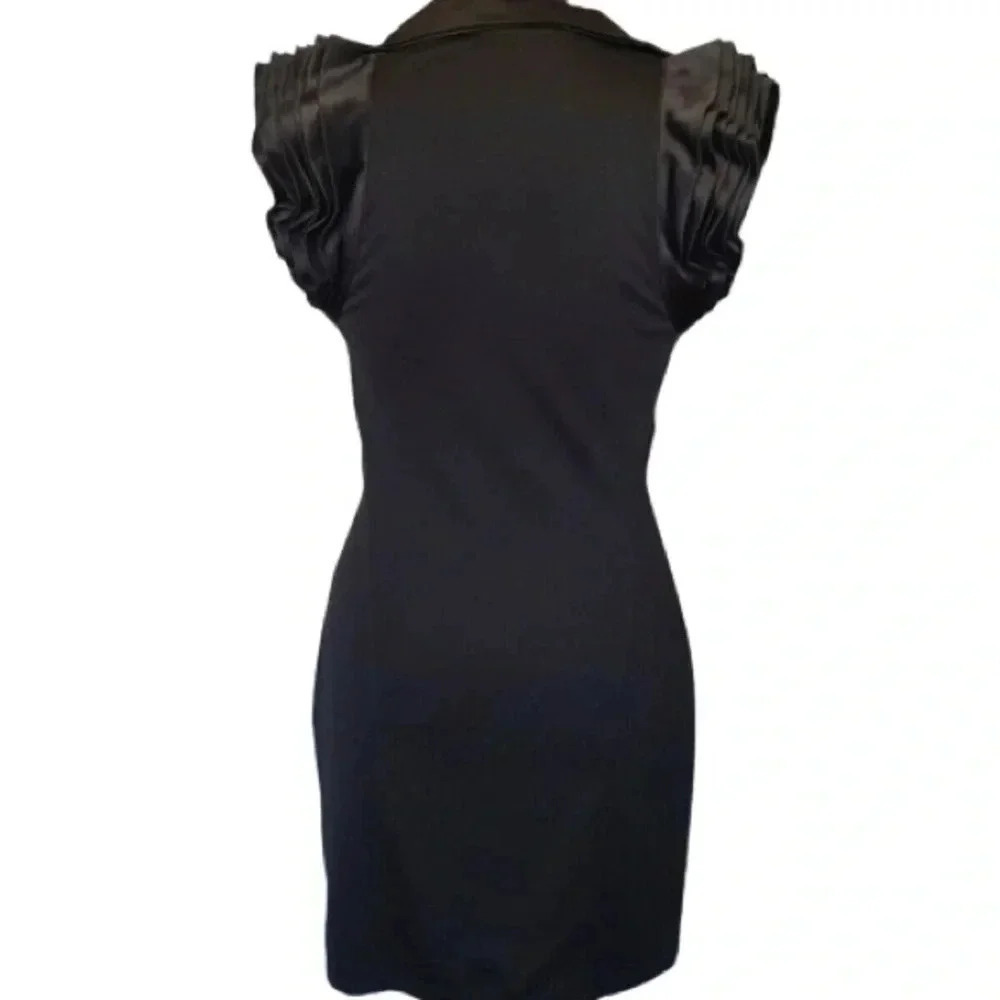 TED BAKER BLACK RUFFLE MINI DRESS SIZE SMALL  SHORT DRESS SIZE 1
